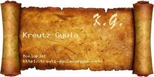 Kreutz Gyula névjegykártya